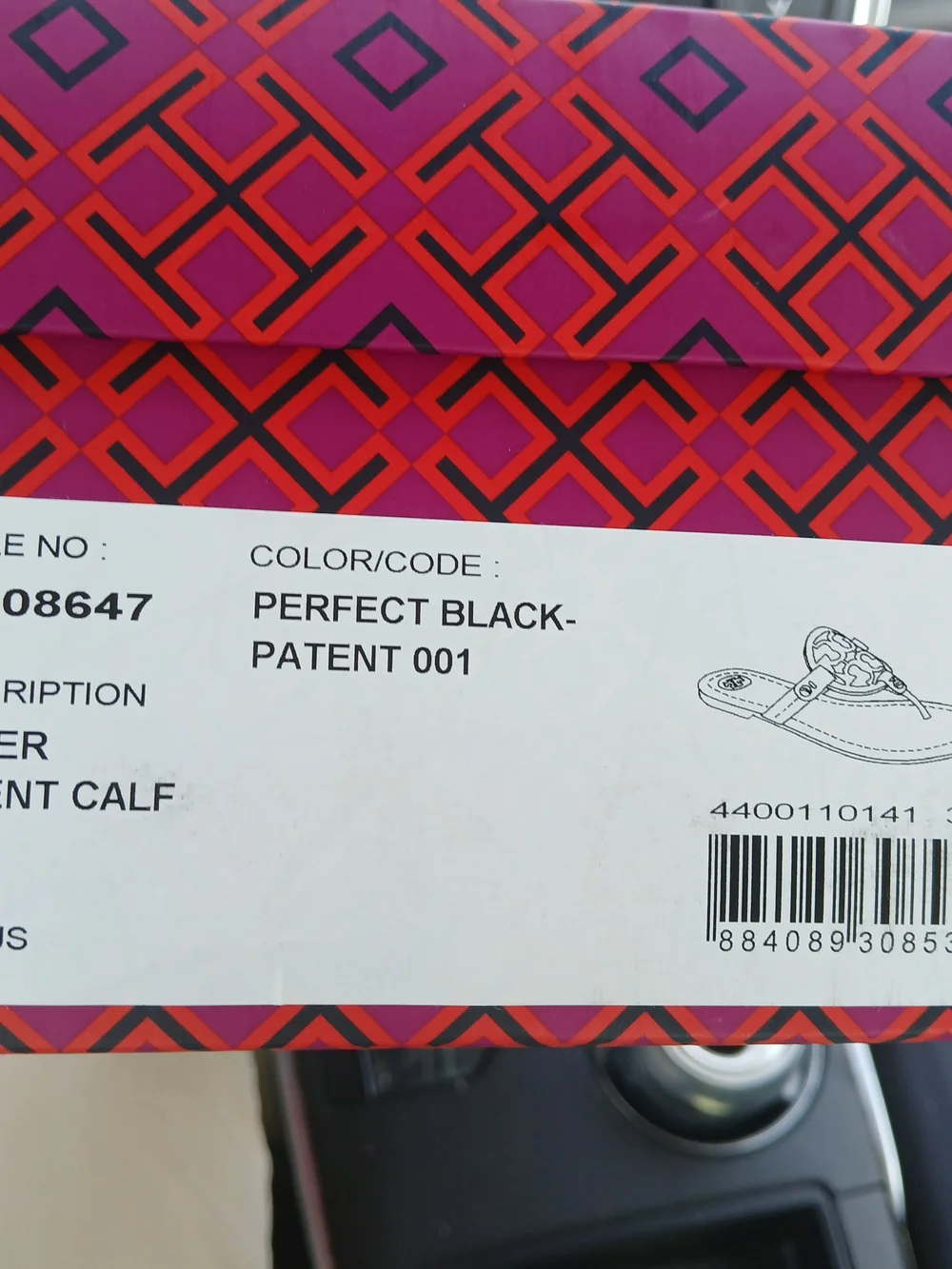 Tory Burch Miller Sandals In Black Patent Logo With Box And Bag